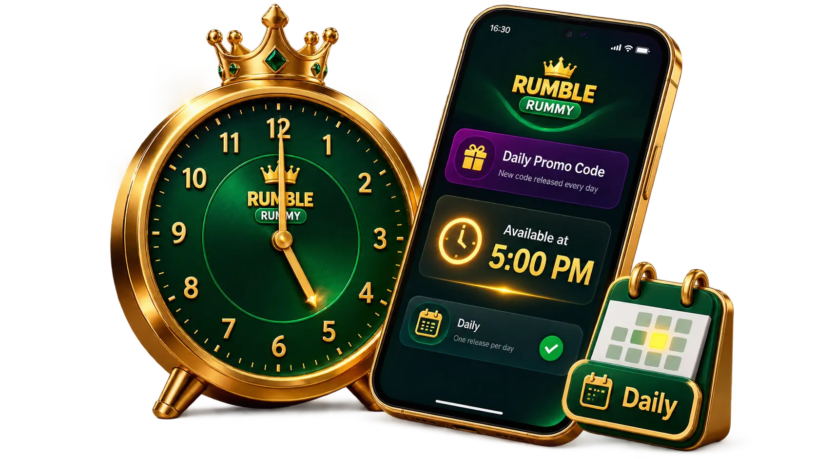 Rumble Rummy daily promo code release at 5 PM